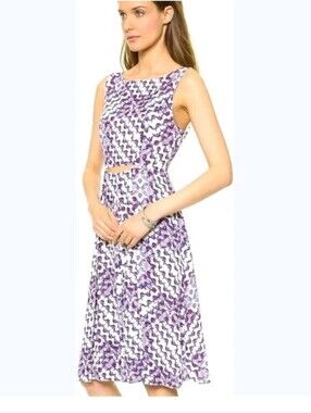 REBECCA MINKOFF Francis Silk Dress Cutout in Purple Size 6